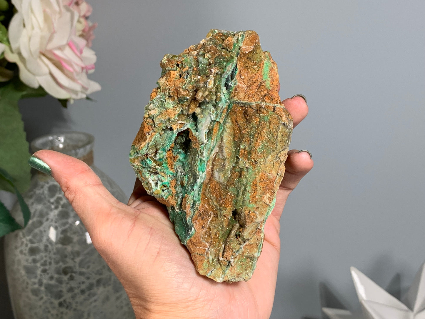 Druzy Chrysoprase (4.4", 110mm)