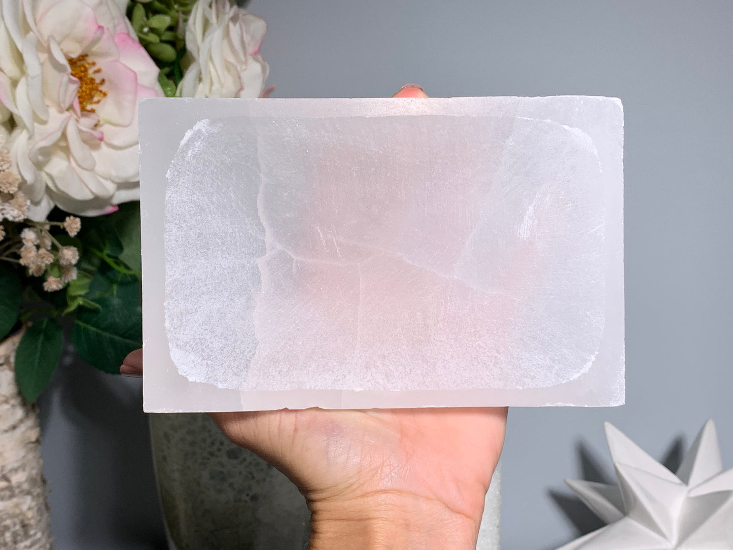 Misfits Rectangle Selenite Bowl (6")