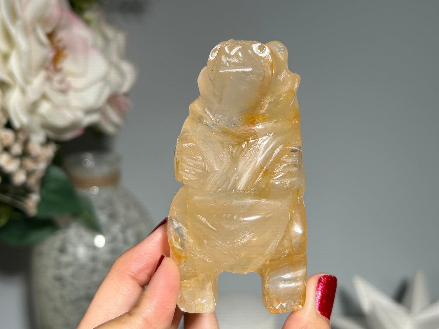 Yellow Hematoid Quartz Bear (3.5", 89mm)