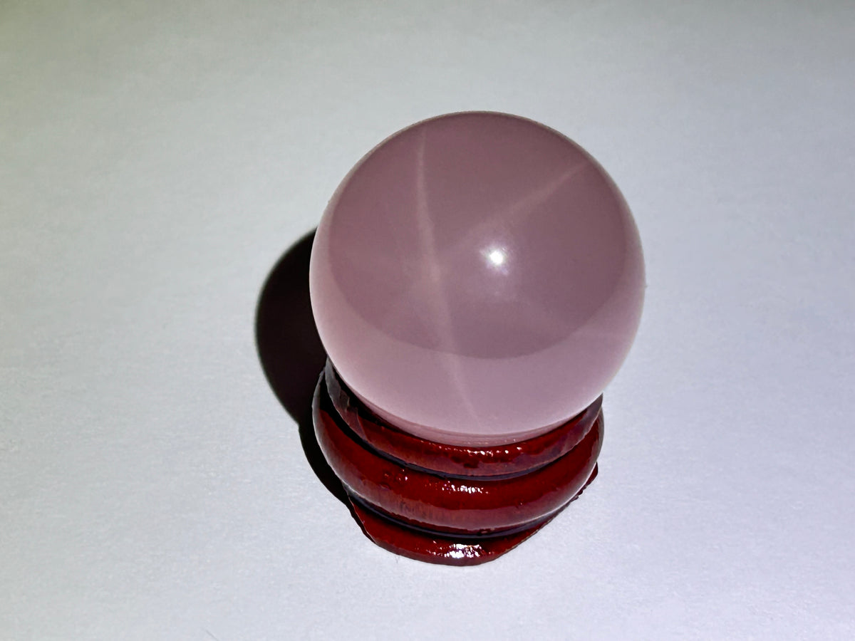 Star Rose Quartz Sphere (1.1", 27mm)
