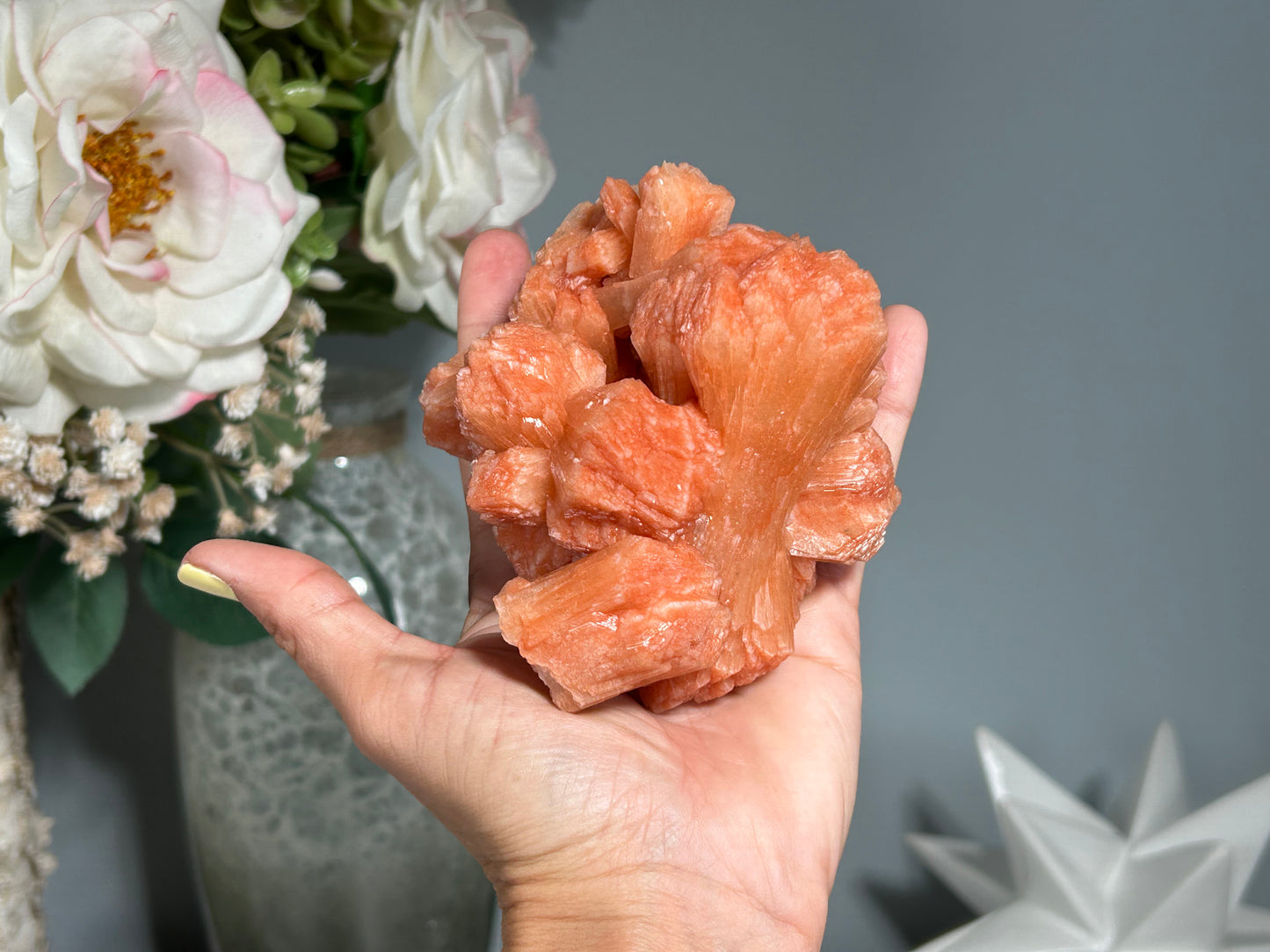 Red Stilbite Cluster (4.25", 108mm)