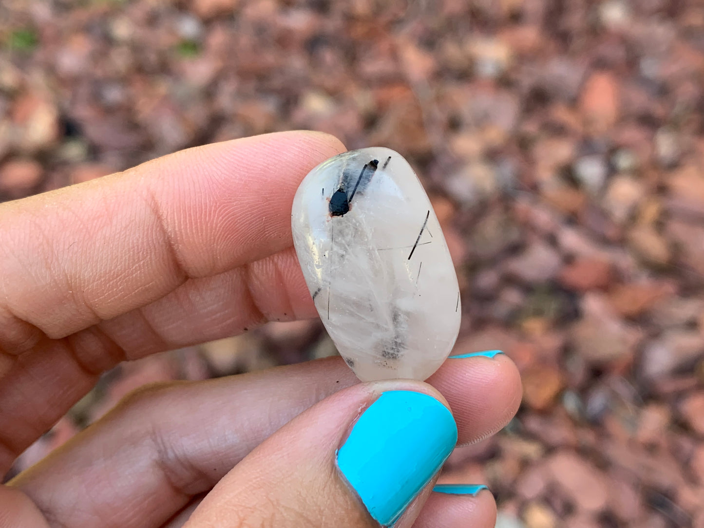 Tumbled Tourmaline Rutile in Quartz Medium