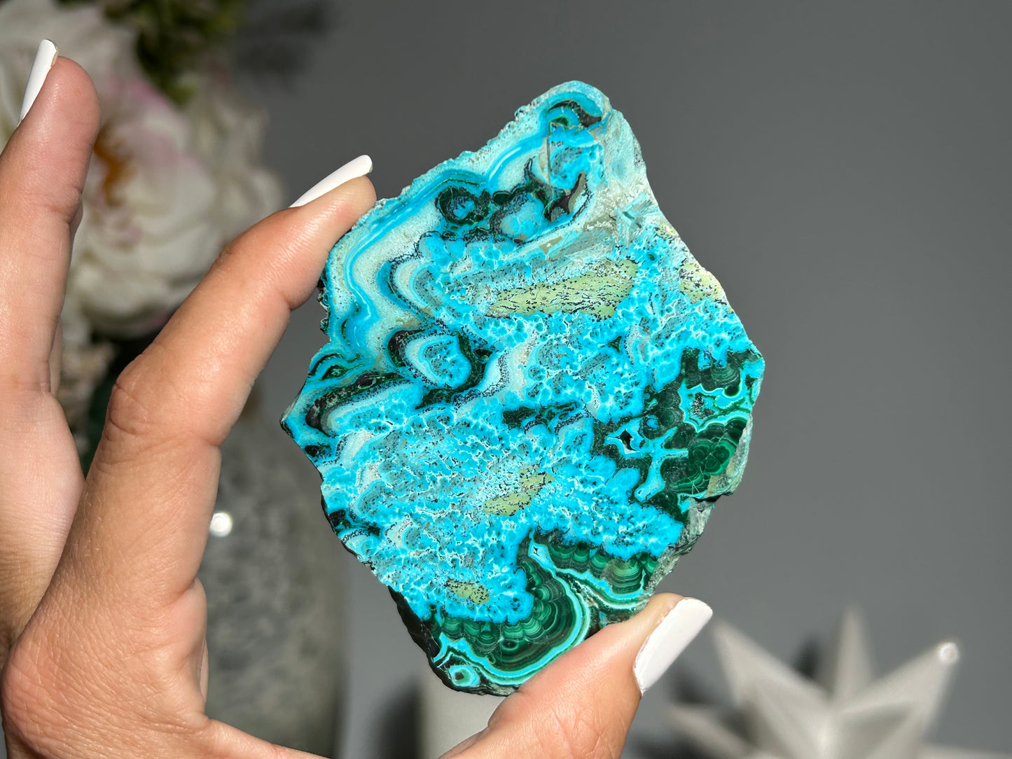 Malachite Chrysocolla Slab (3.6", 91mm)