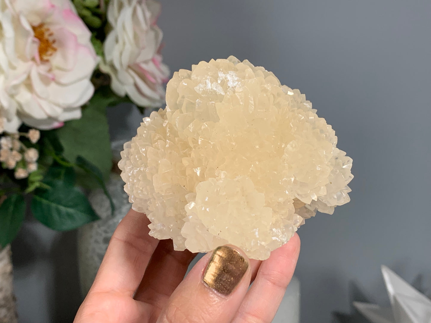 Natural Premium Calcite Flower (3.5", 90mm)