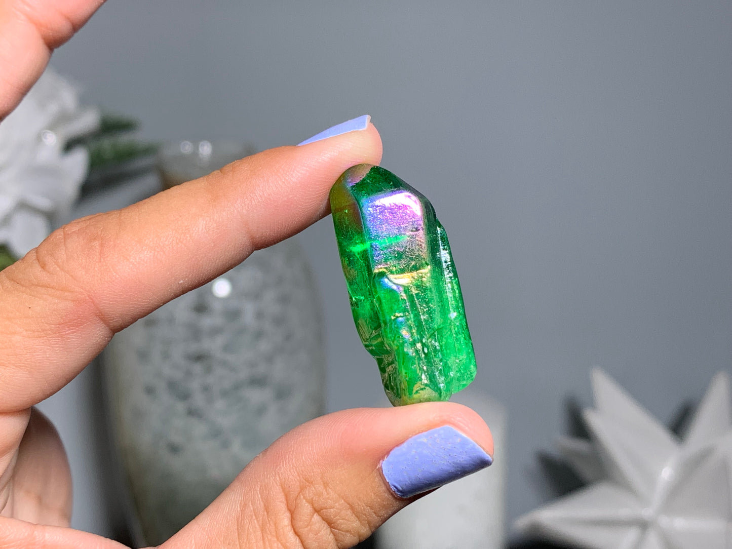 Green Aura Quartz Point