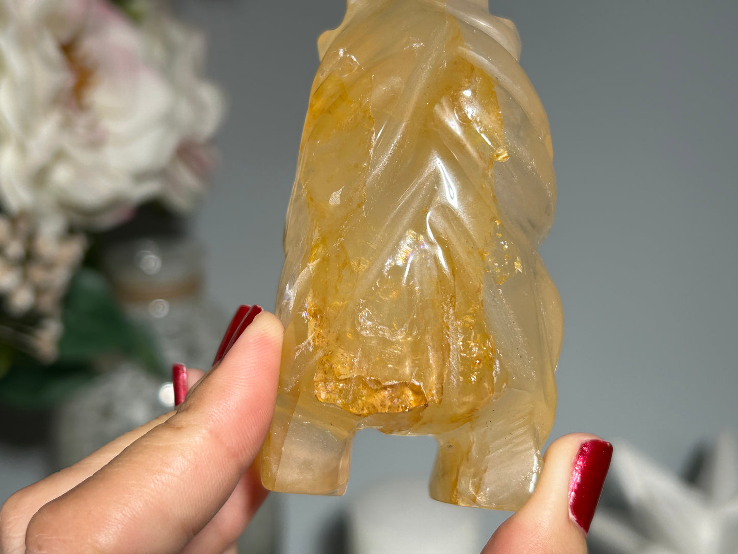 Yellow Hematoid Quartz Bear (3.5", 89mm)