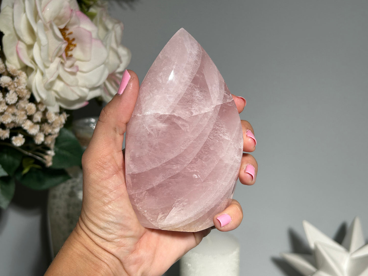 Rose Quartz Freeform (4.6", 116mm)