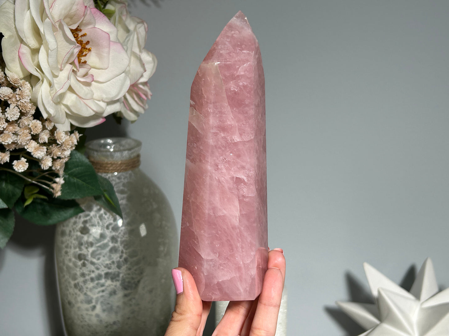 Rose Quartz Tower (6.5", 166mm)