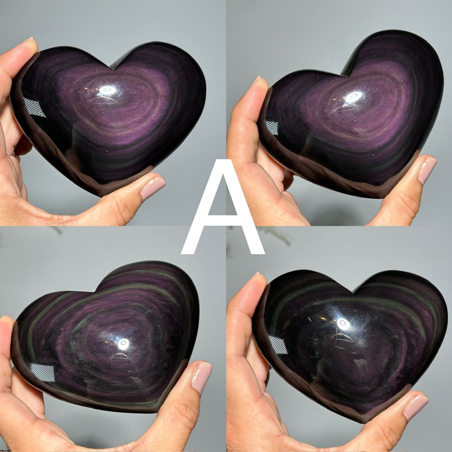 Rainbow Obsidian Puffy Heart