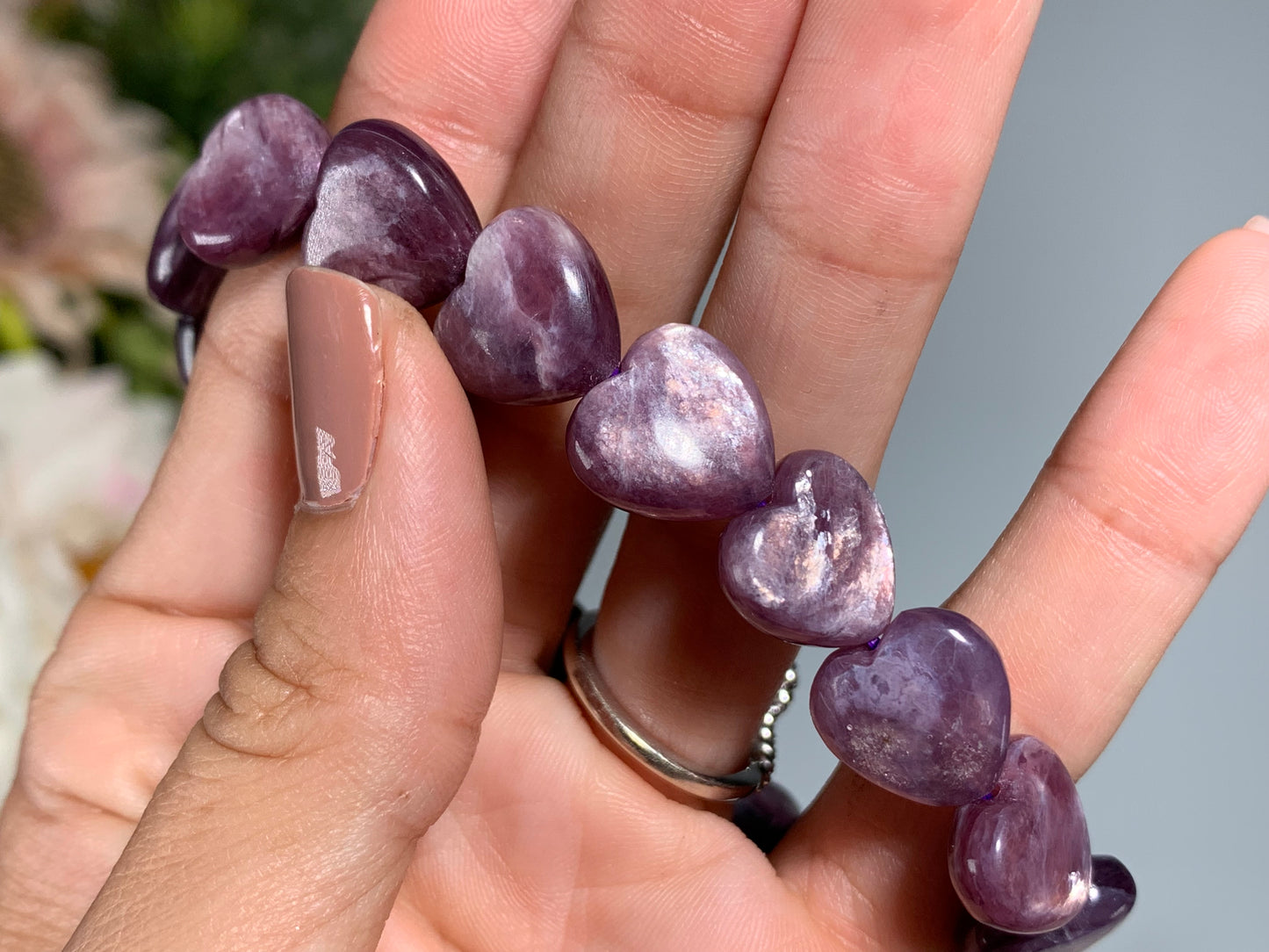 Gemmy Lepidolite Heart Bracelet