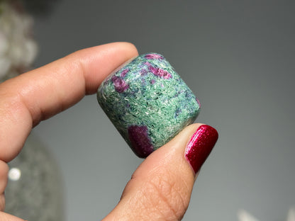 Tumbled Ruby in Kyanite or Fuchsite