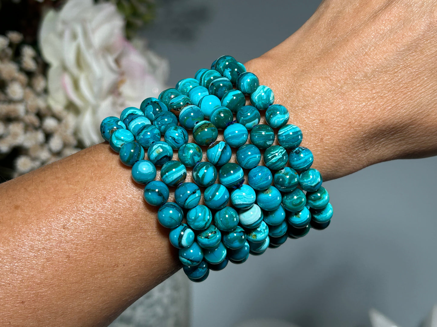 8mm Chrysocolla Bracelet