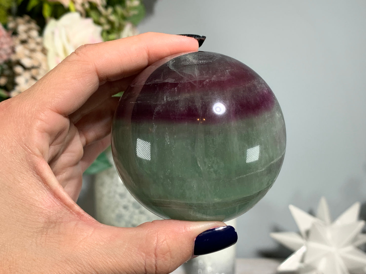 Watermelon Fluorite Sphere (2.6", 58mm)