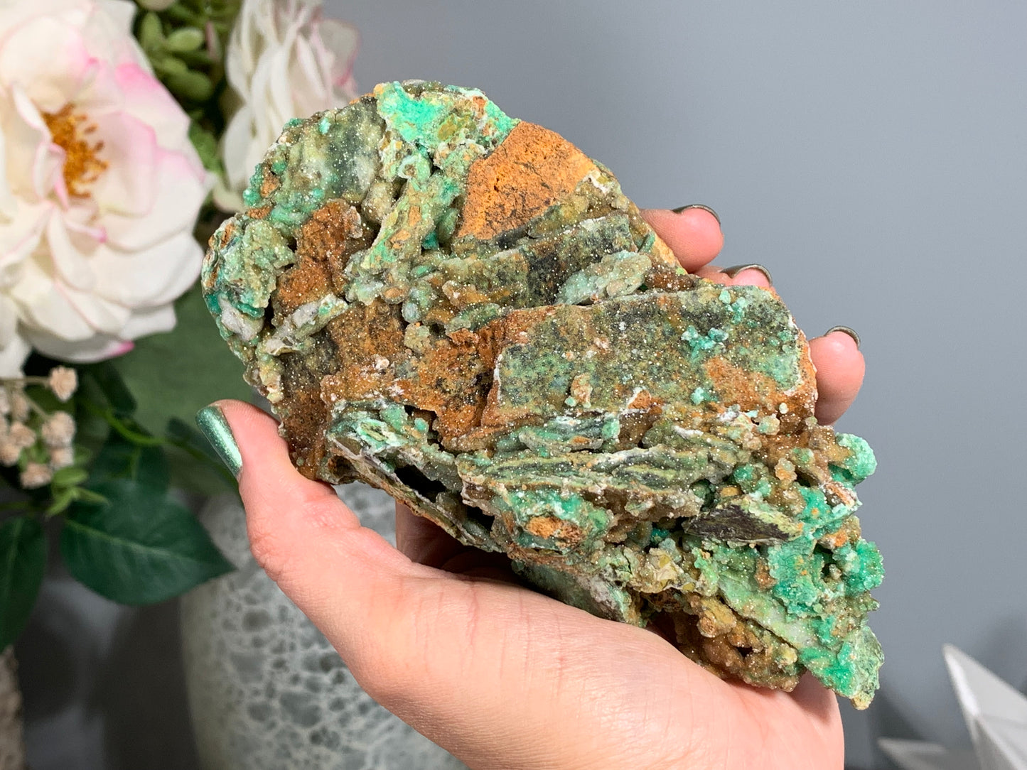 Druzy Chrysoprase (5.4", 136mm)