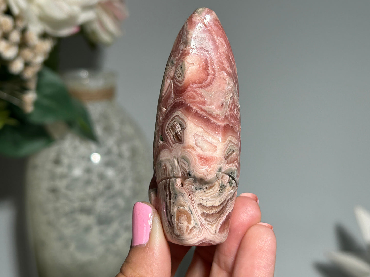 Rhodochrosite Skull (3", 75mm)