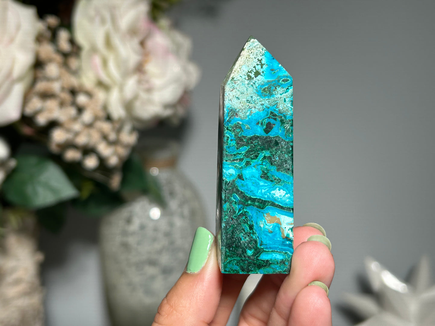 Malachite Chrysocolla Tower (2.75", 70mm)