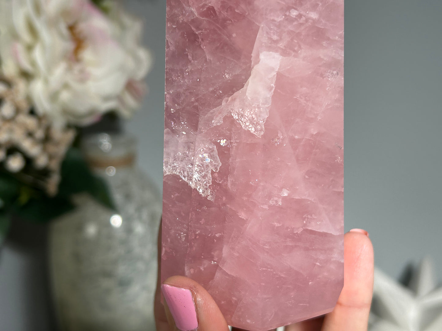 Rose Quartz Tower (6.5", 166mm)