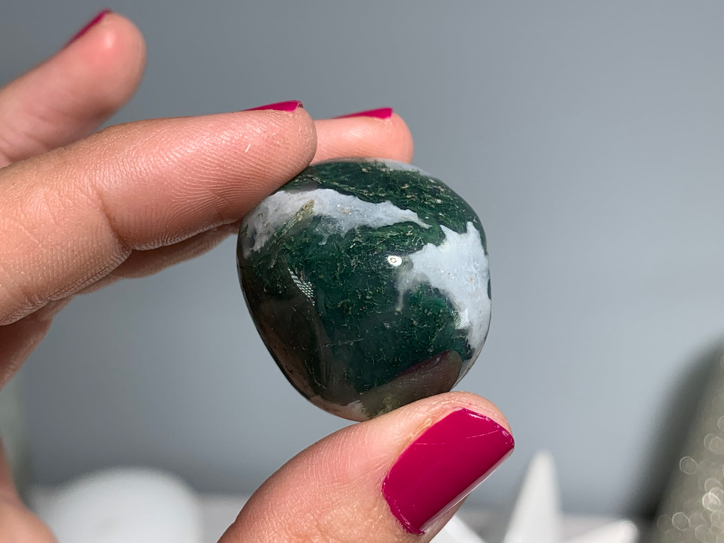 Tumbled Moss Agate Extra Large