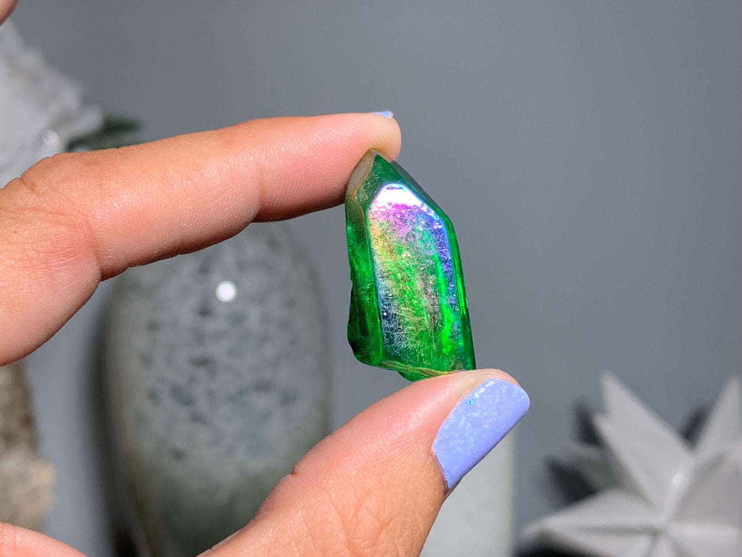 Green Aura Quartz Point