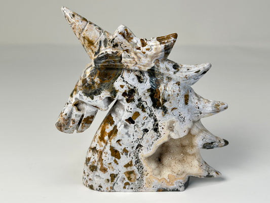 Druzy Ocean Jasper Unicorn (5", 127mm)