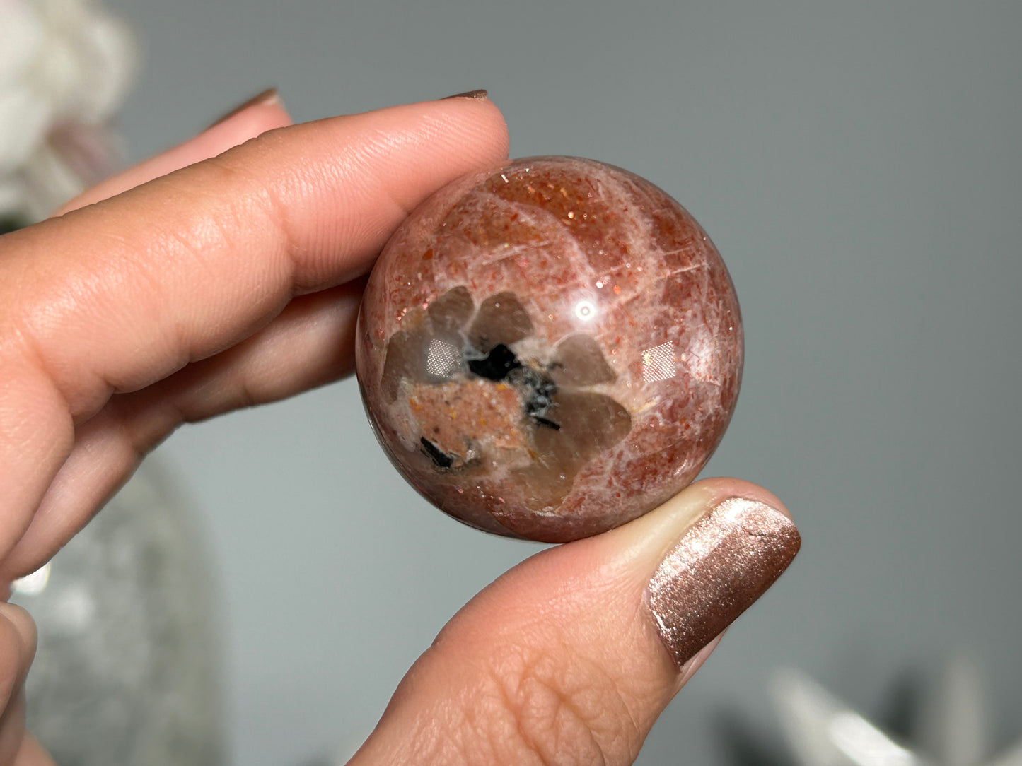 Confetti Sunstone Sphere (1.25", 32mm)