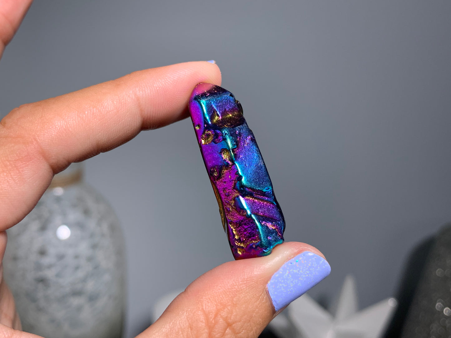 Titanium Aura Quartz Point