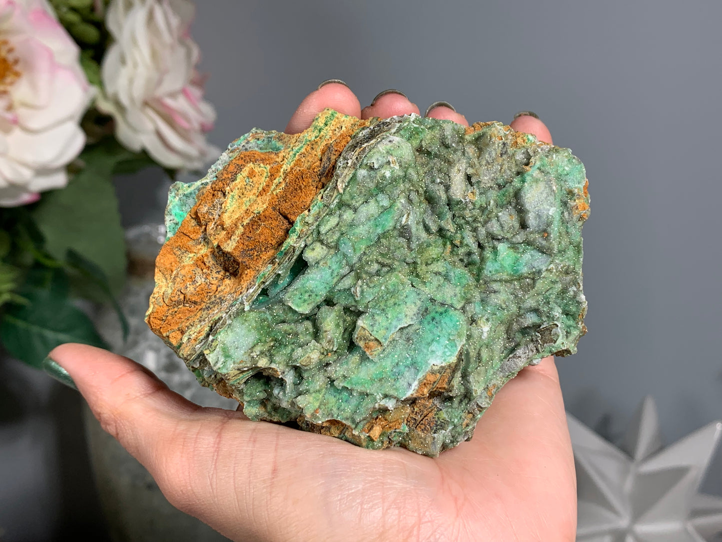 Druzy Chrysoprase (3.8", 96mm)