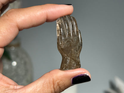 Rutilated Quartz Evil Eye Hand (1.6”, 41mm)