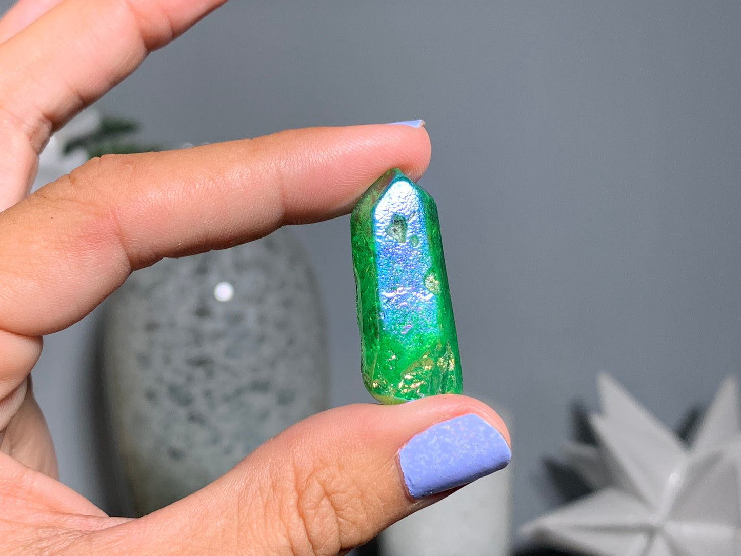 Green Aura Quartz Point