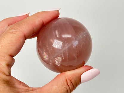 Star Rose Quartz Sphere (2", 50mm)