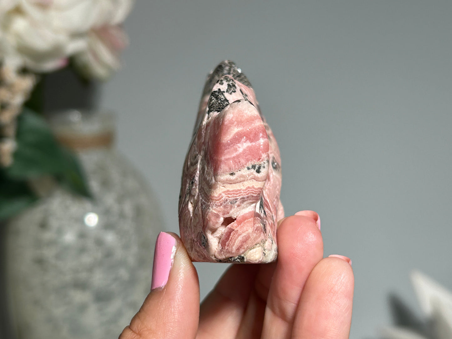 Rhodochrosite Skull (2.8", 72mm)