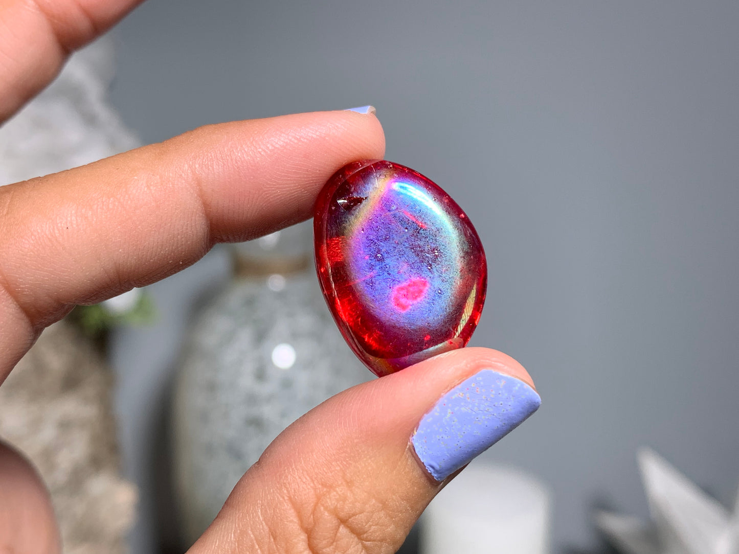 Tumbled Red Aura Quartz