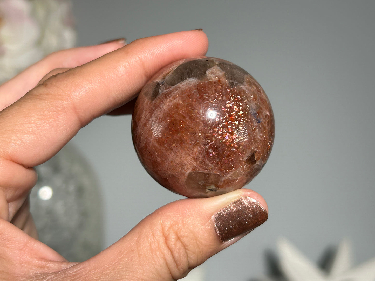 Confetti Sunstone Sphere (1.5", 35mm)