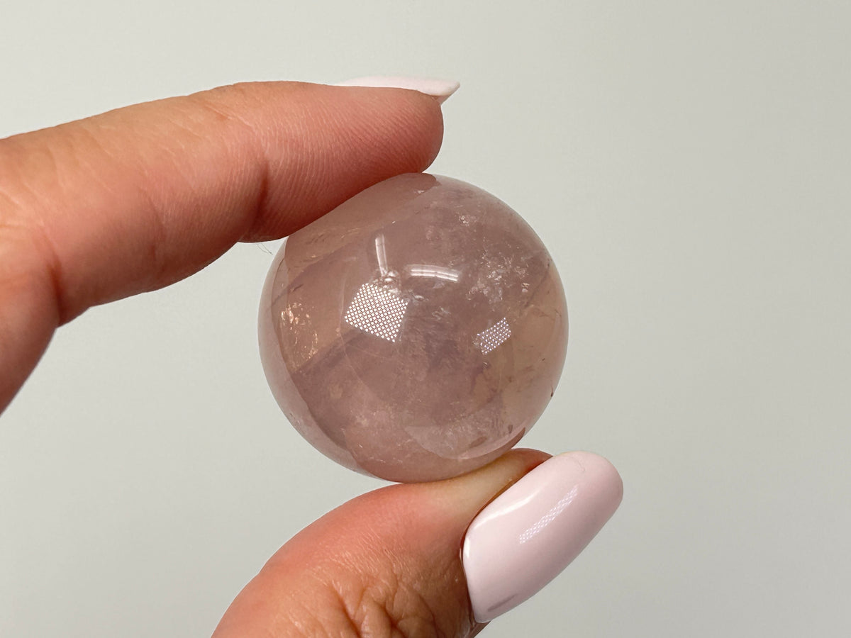 Star Rose Quartz Sphere (1.1", 27mm)