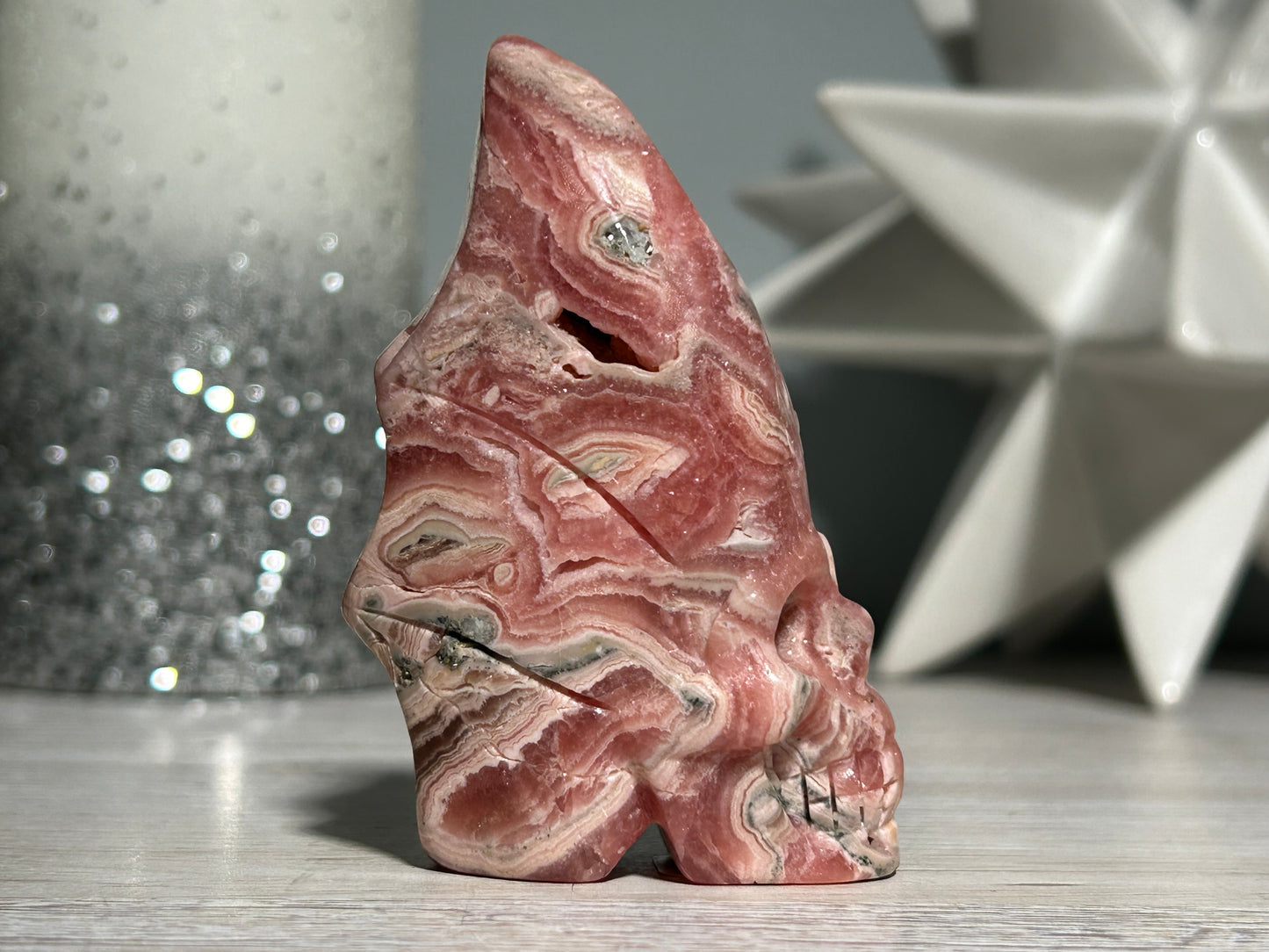 Rhodochrosite Skull (3", 75mm)