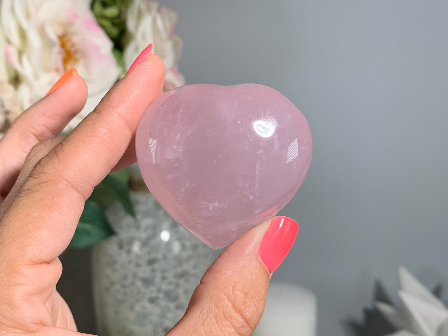 Medium Lavender Rose Quartz Heart