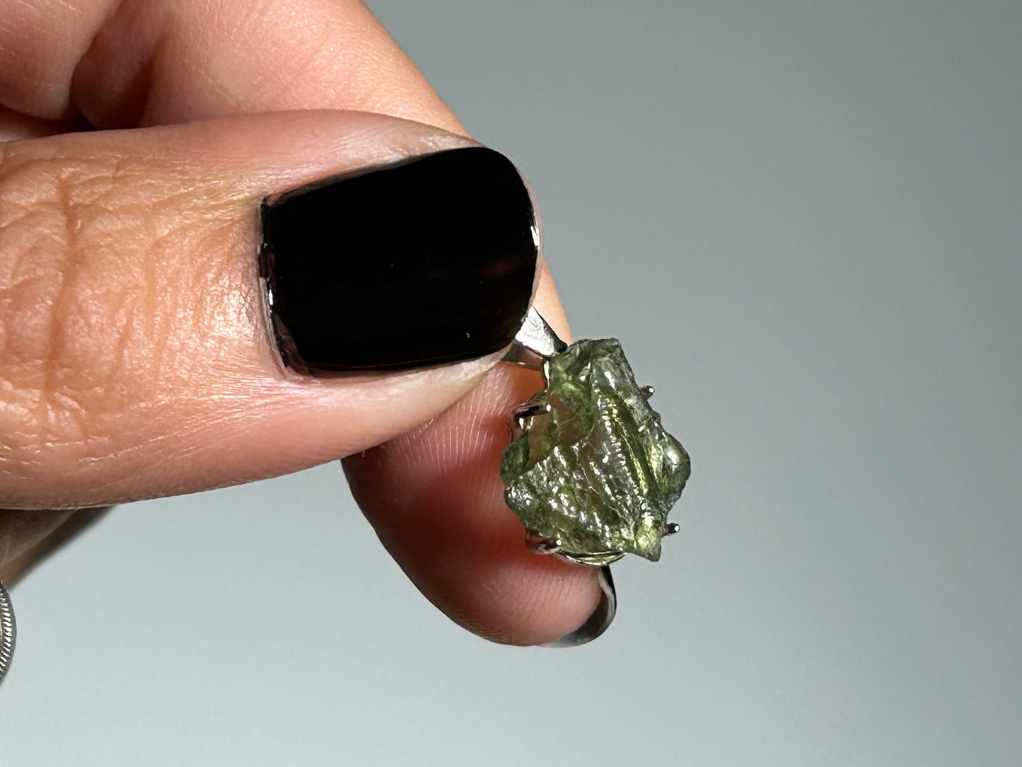 Moldavite Sterling Silver Pendant (12mm long)