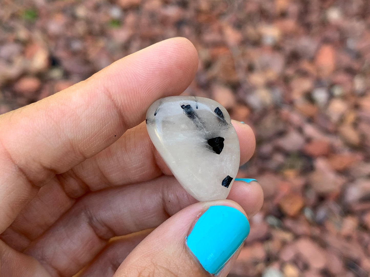 Tumbled Tourmaline Rutile in Quartz Medium