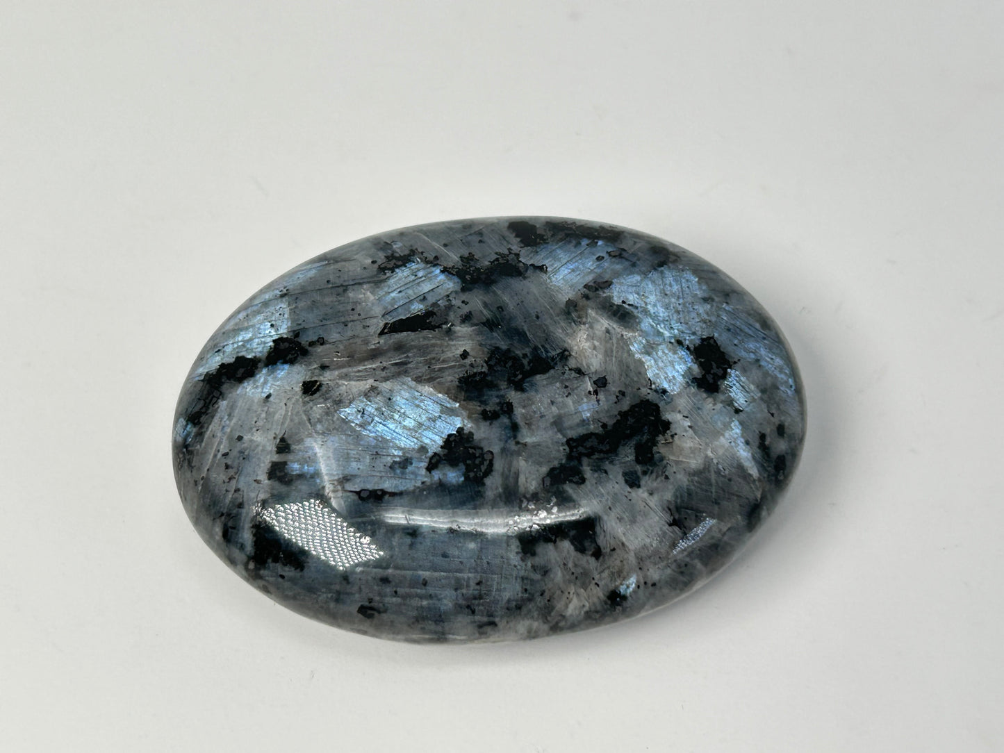 Gray Larvikite Palm Stone (2.2", 56mm)