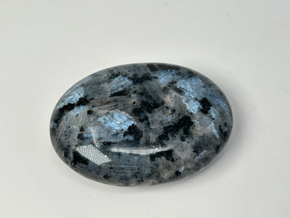 Gray Larvikite Palm Stone (2.2", 56mm)