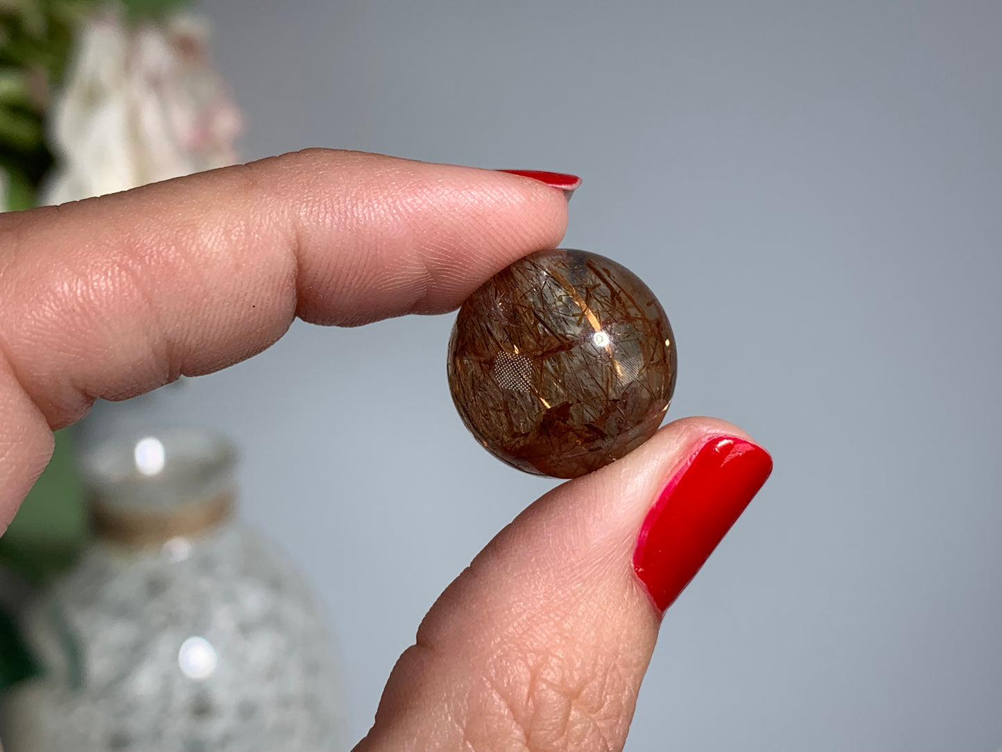 Tiny Rutile Quartz Sphere