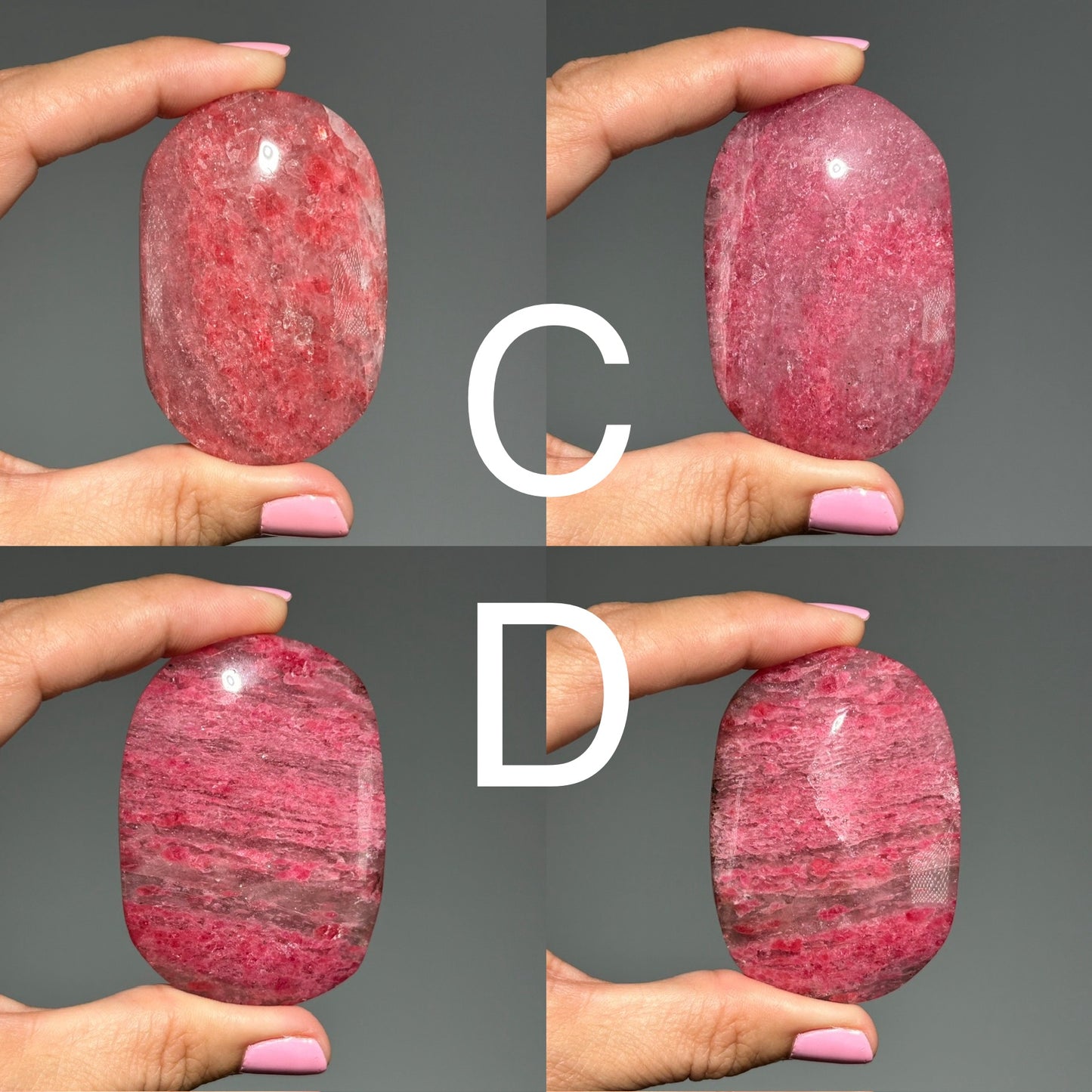 Sakura Rain Rhodonite Palm Stone