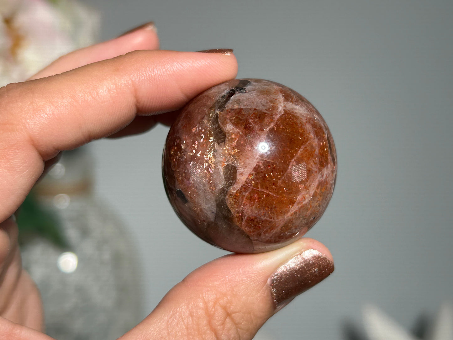 Confetti Sunstone Sphere (1.5", 36mm)