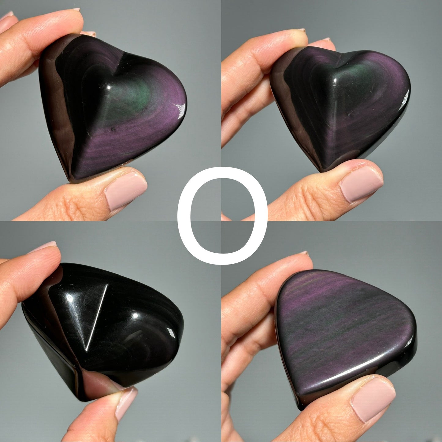 Rainbow Obsidian Heart