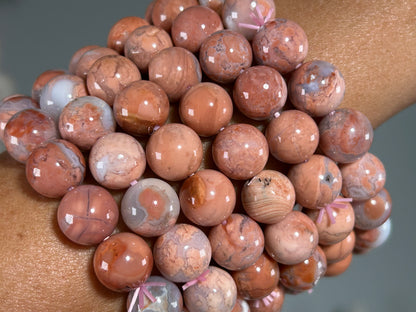 10mm Pink Agate Bracelet