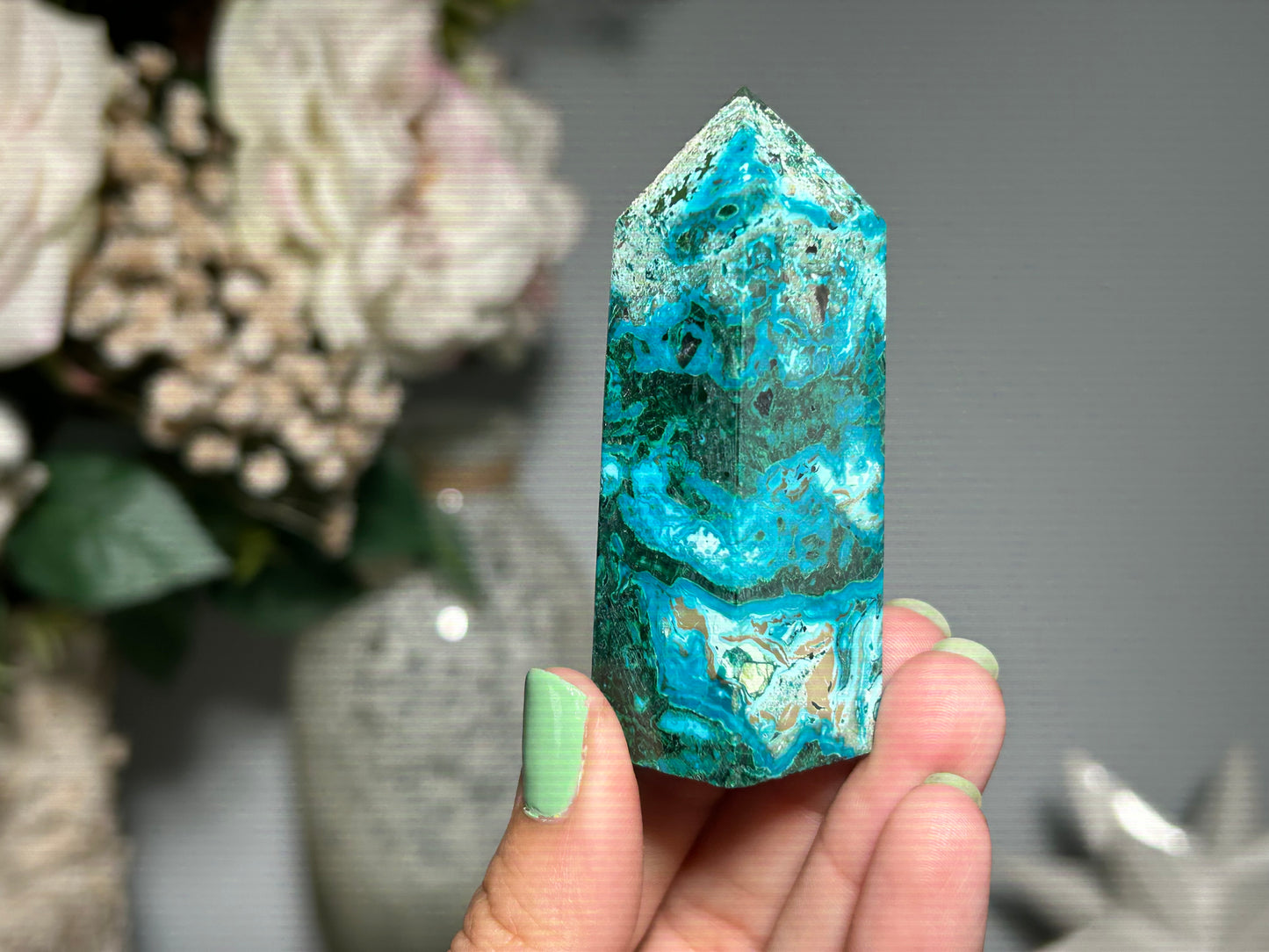 Malachite Chrysocolla Tower (2.75", 70mm)