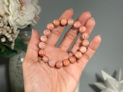 10mm Pink Agate Bracelet