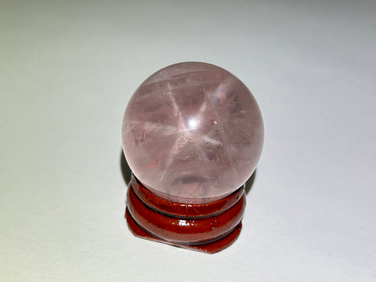 Star Rose Quartz Sphere (1.1", 28mm)