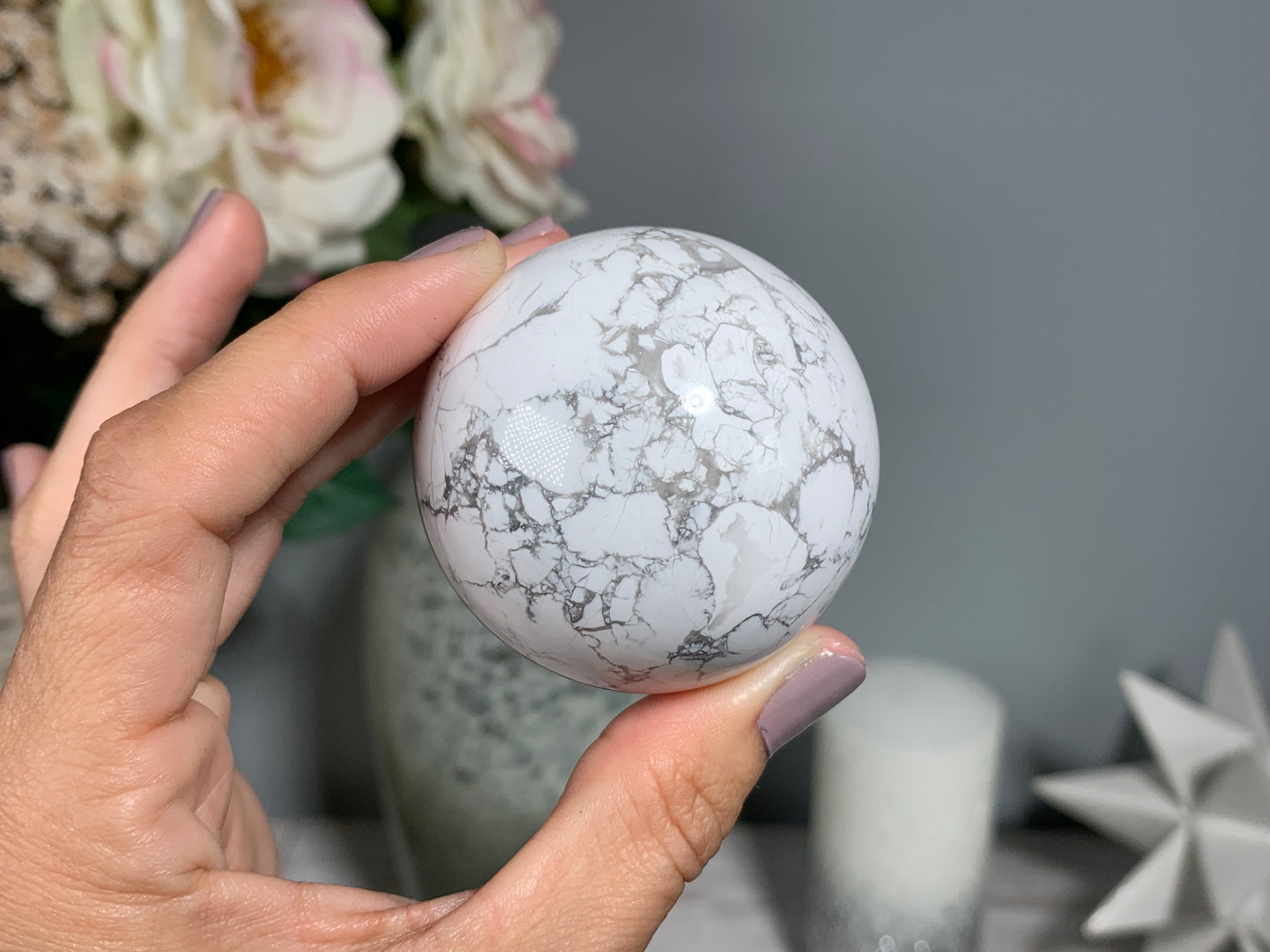 White Howlite Sphere (2" 50mm)