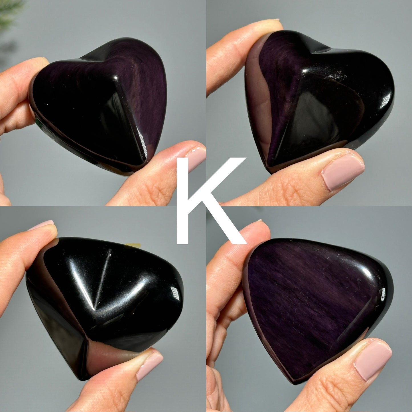 Rainbow Obsidian Heart